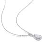 Pear-Shaped Moissanite Pendant with Halo in Sterling Silver &#40;1 1/3 ct. tw.&#41;