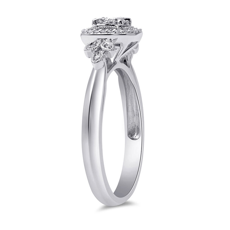 Princess-Cut Diamond Halo Promise Ring in Sterling Silver &#40;1/6 ct. tw.&#41;