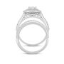 Lab Grown Diamond Bridal Set with Cushion Halo in 14K White Gold &#40;1 1/2 ct. tw.&#41;