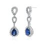 Lab Created Blue &amp; White Sapphire Dangle Earrings in Sterling Silver