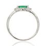 Emerald &amp; Diamond Stack Ring in 10K White Gold