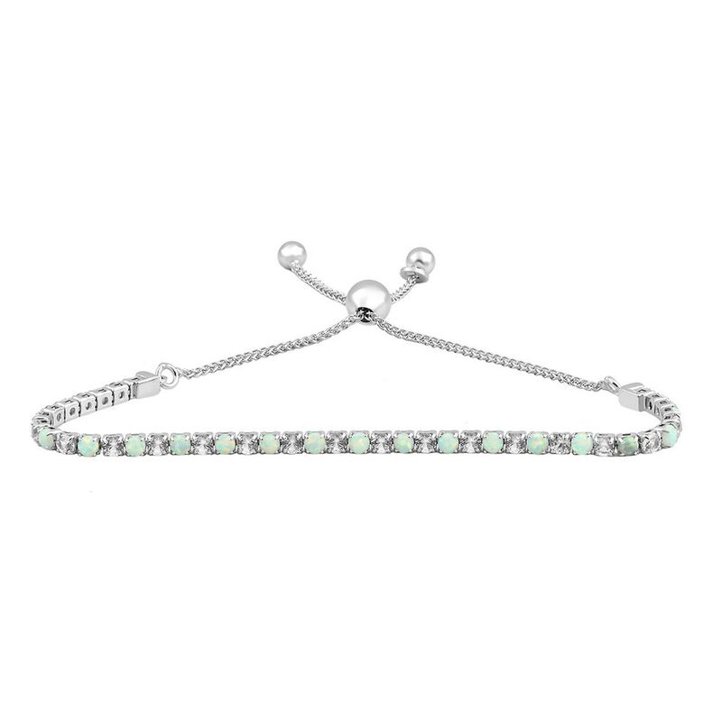 Lab-Created White Sapphire Bolo Bracelet in Sterling Silver
