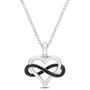 Black Diamond Infinity Heart Pendant in Sterling Silver &#40;1/7 ct. tw.&#41;