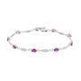 Oval Ruby and Diamond Bracelet in 10K White Gold &#40;1/3 ct. tw.&#41;