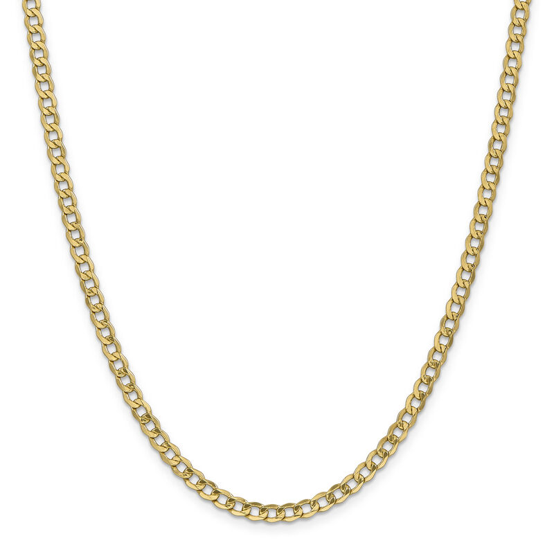 Semi-Solid Curb Link Chain in 14K Yellow Gold, 24&quot;