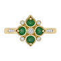 Emerald &amp; Diamond Cluster Ring in 14K Yellow Gold &#40;1/10 ct. tw.&#41;