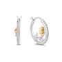 Belle 30th-Anniversary Rose Hoop Earrings with Diamonds in Sterling Silver &amp; 10K Yellow Gold &#40;1/7 ct. tw.&#41;