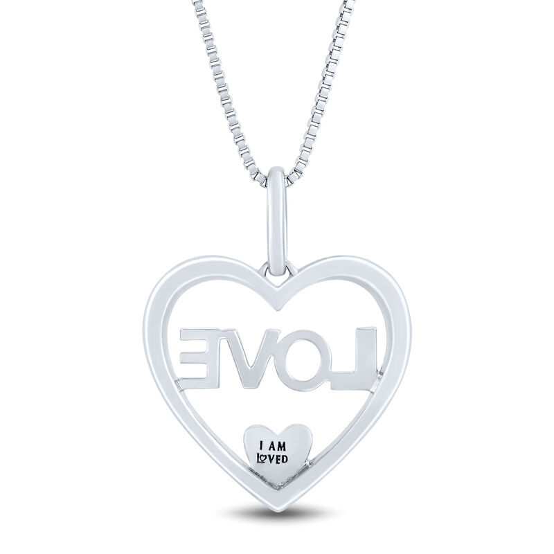 I Am Loved LOVE Heart Pendant with Diamond Accents