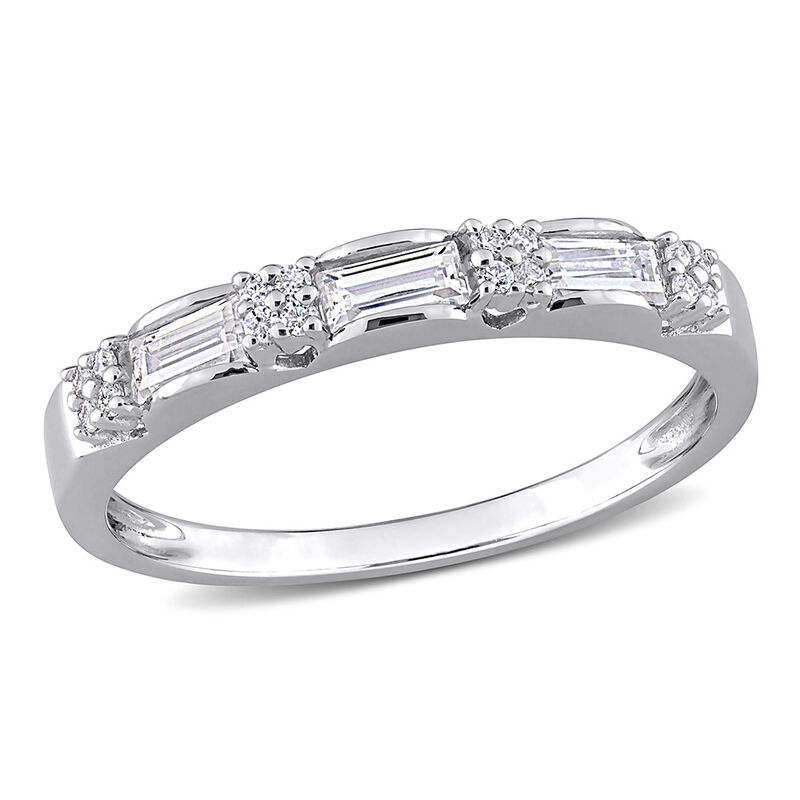 Three-Stone Moissanite Stacking Ring in Sterling Silver &#40;2/5 ct. tw.&#41;