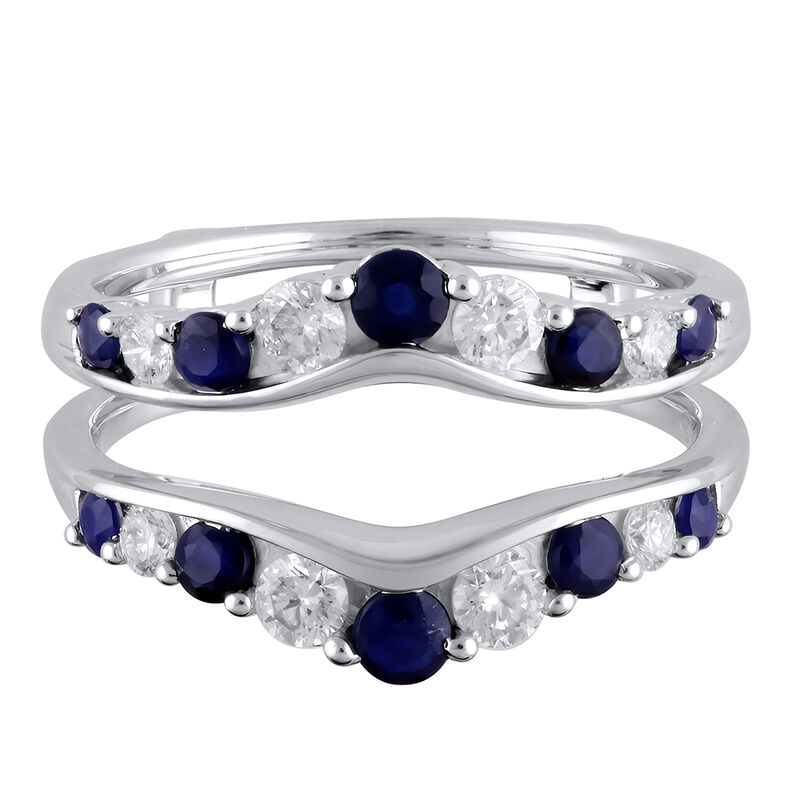 1/2 ct. tw. Diamond &amp; Sapphire Ring Enhancer in 14K White Gold
