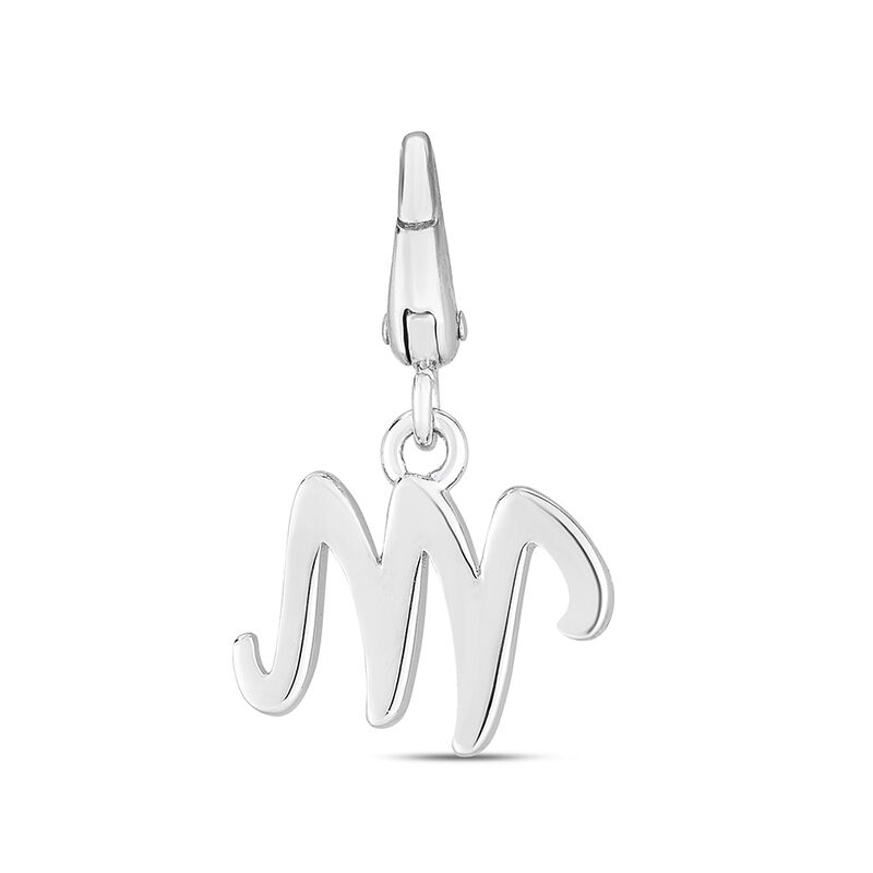 Letter M Charm in Sterling Silver