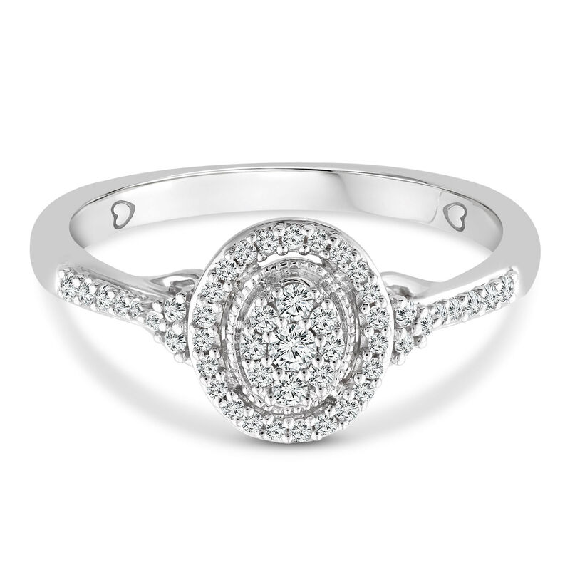 Diamond Oval-Cluster Promise Ring in 10K White Gold &#40;1/5 ct. tw.&#41;