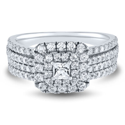 Diamond Bridal Engagement Set in 14K White Gold (1 1/4 ct. tw.)