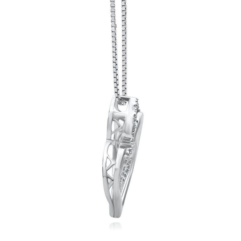 The Beat of Your Heart&amp;&#35;174; Diamond Double Heart Pendant in Sterling Silver