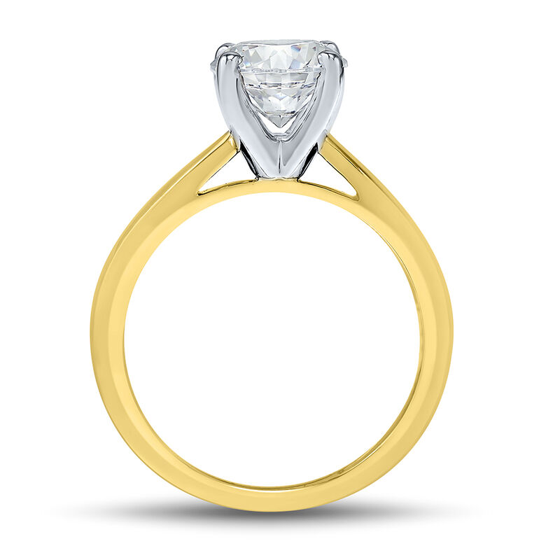 Lab Grown Diamond Round Solitaire Engagement Ring in 14K Yellow Gold &#40;1 ct.&#41;