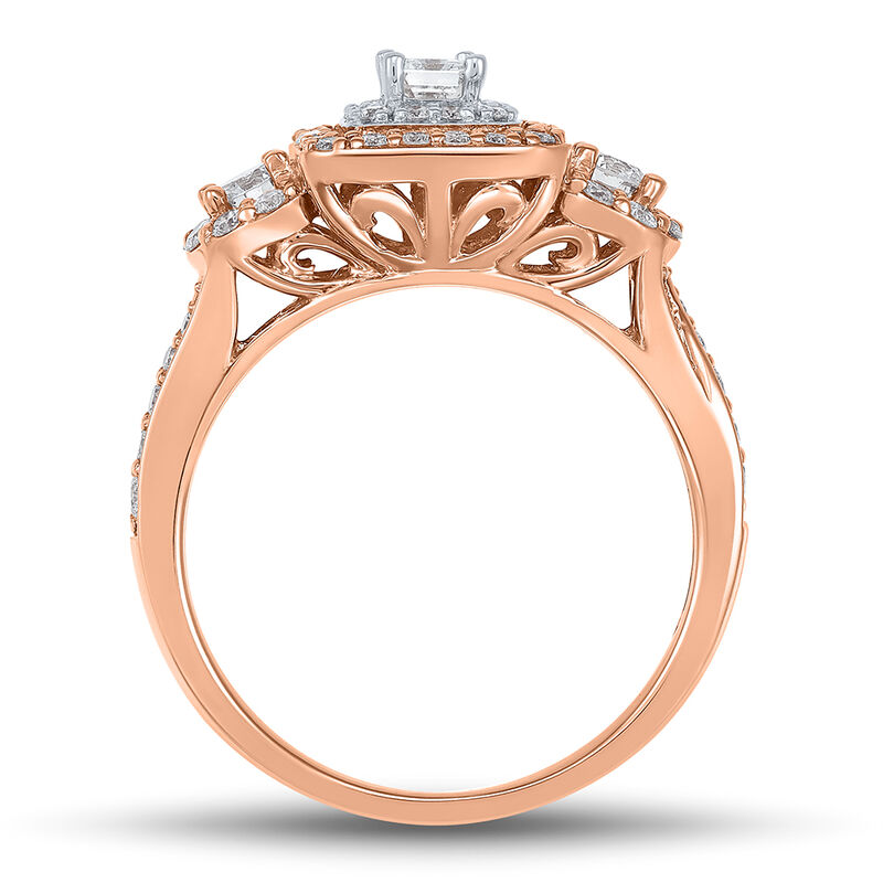 Double Halo Emerald-Cut Diamond Engagement Ring (1 ct. tw.)