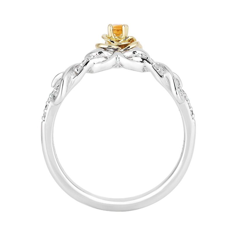 Belle Citrine &amp; Diamond Ring in Sterling Silver &amp; 10K Yellow Gold