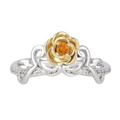 Belle Citrine & Diamond Ring in Sterling Silver & 10K Yellow Gold