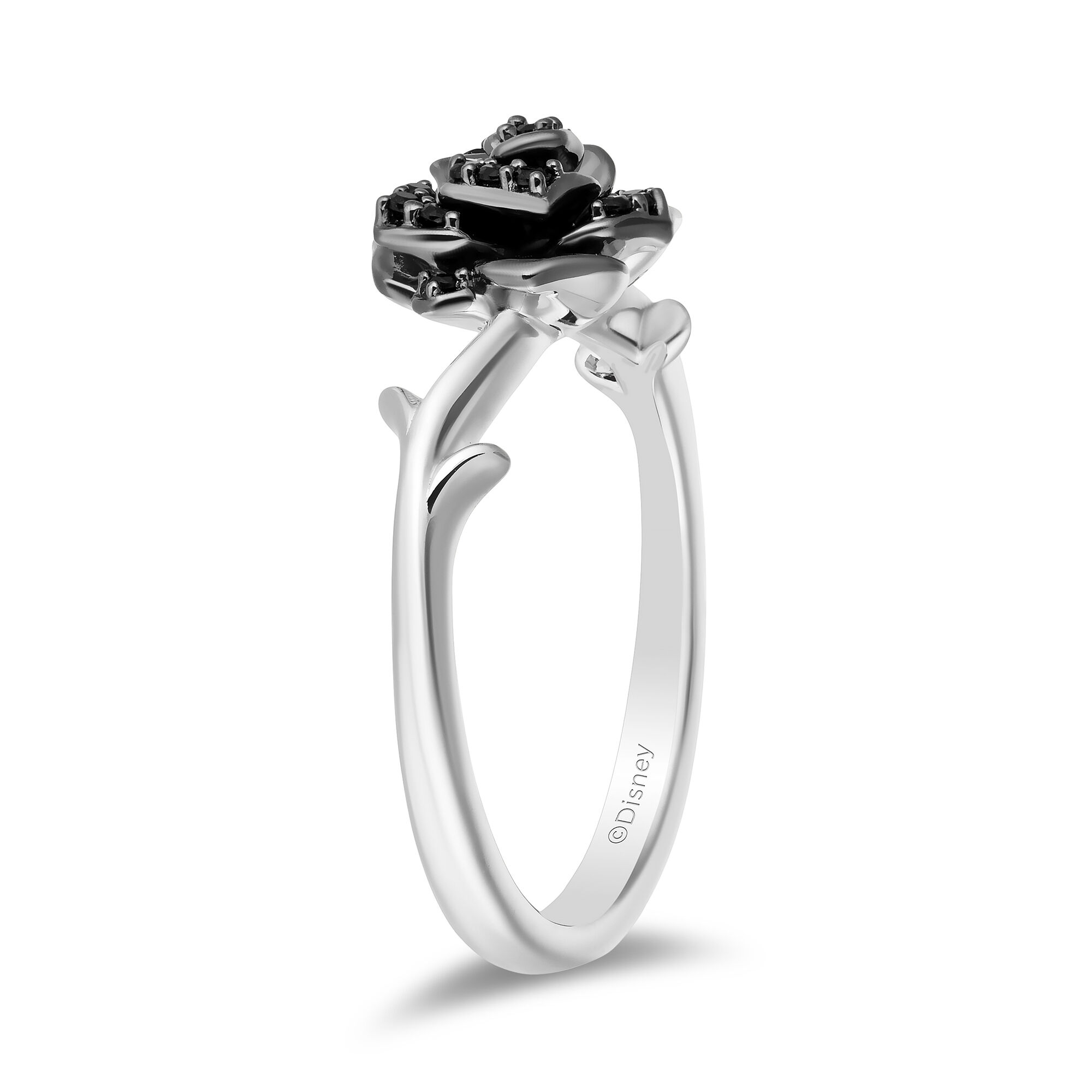 Buy SOHI Gold-Plated Stone Studded Black Rose Shape Finger Ring Online