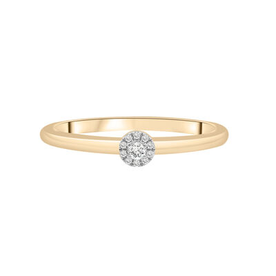 Diamond Accent Round Halo Ring in 14K Yellow Gold