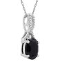 Oval Black Onyx Pendant and Earrings Set with Diamond Accents in Sterling Silver