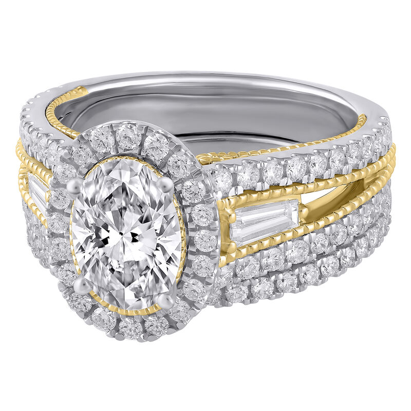 Bellissima Alessandra Lab Grown Diamond Oval Halo Bridal Set