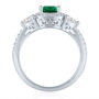 Lab-Created Emerald and Lab-Created White Sapphire Halo Ring in Sterling Silver