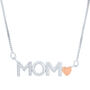 Diamond Mom Pendant in Sterling Silver &amp; 14K Rose Gold