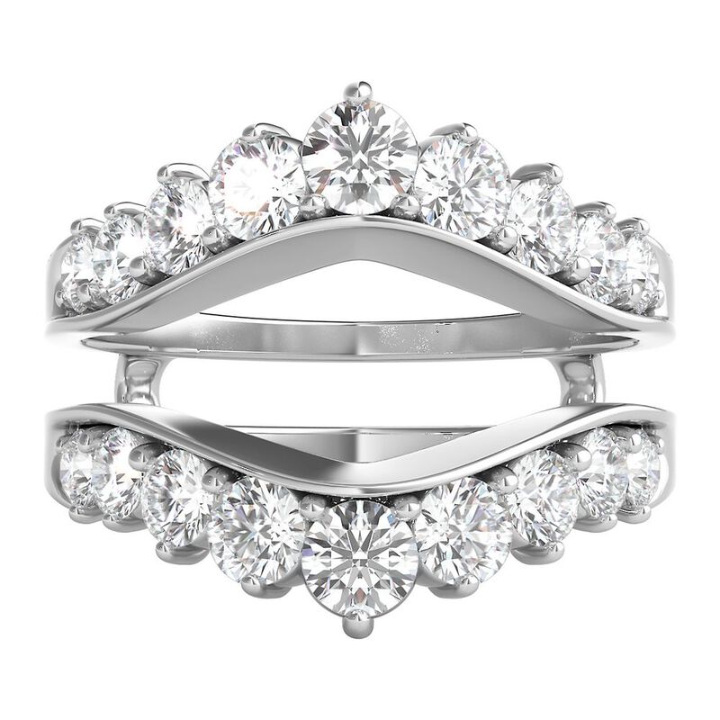 1/2ct tw Diamond Wedding Ring Guard in 14K White Gold