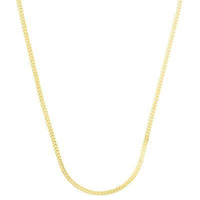 Square Franco Link Chain in 14K Yellow Gold, 3MM, 24”