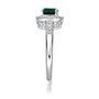 Lab Created Emerald &amp; 1/8 ct. tw. Diamond Ring in Sterling Silver