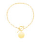 Paperclip Chain Bracelet with Engravable Disc in 14K Yellow Gold