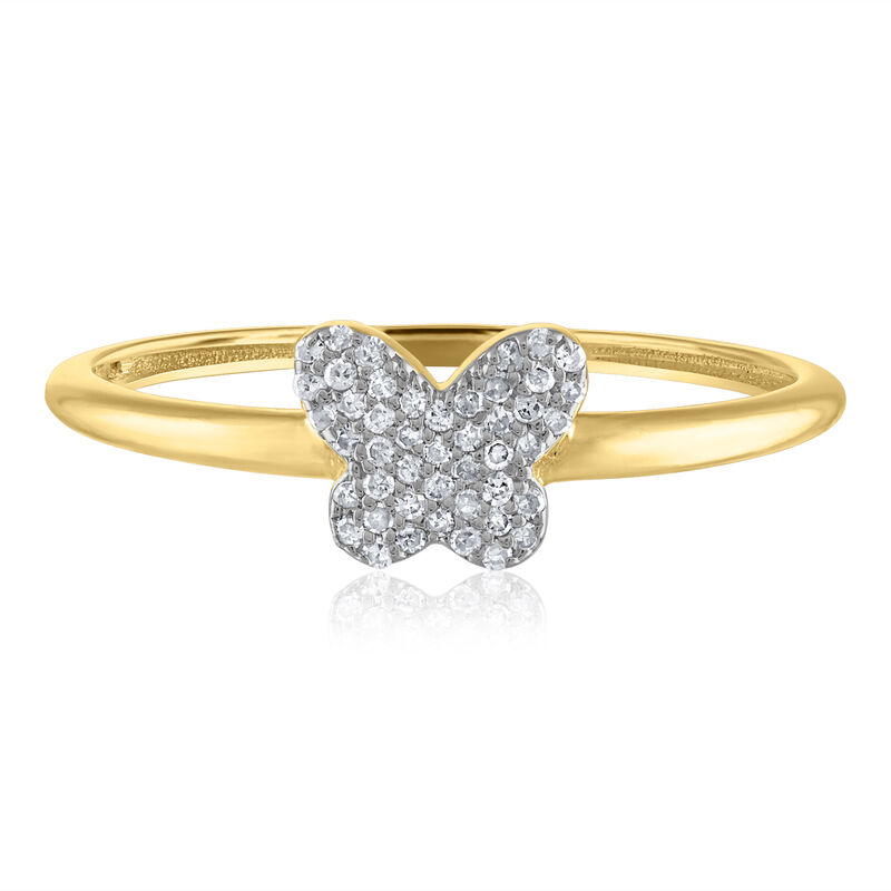 Diamond Butterfly Ring in 14K Yellow Gold &#40;1/10 ct.tw.&#41; 