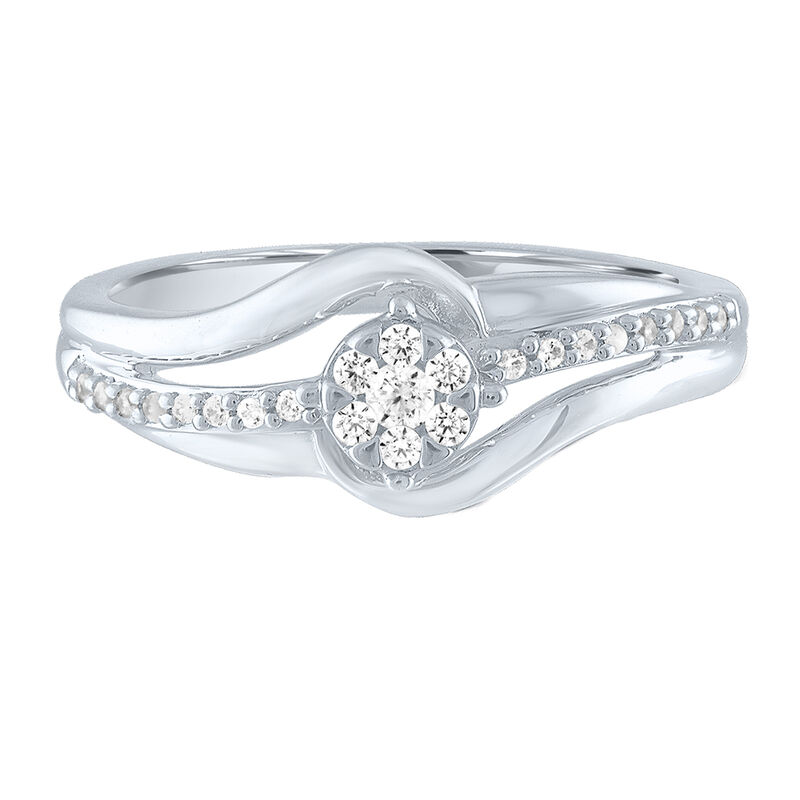 Diamond Bypass Promise Ring in Sterling Silver &#40;1/7 ct. tw.&#41;