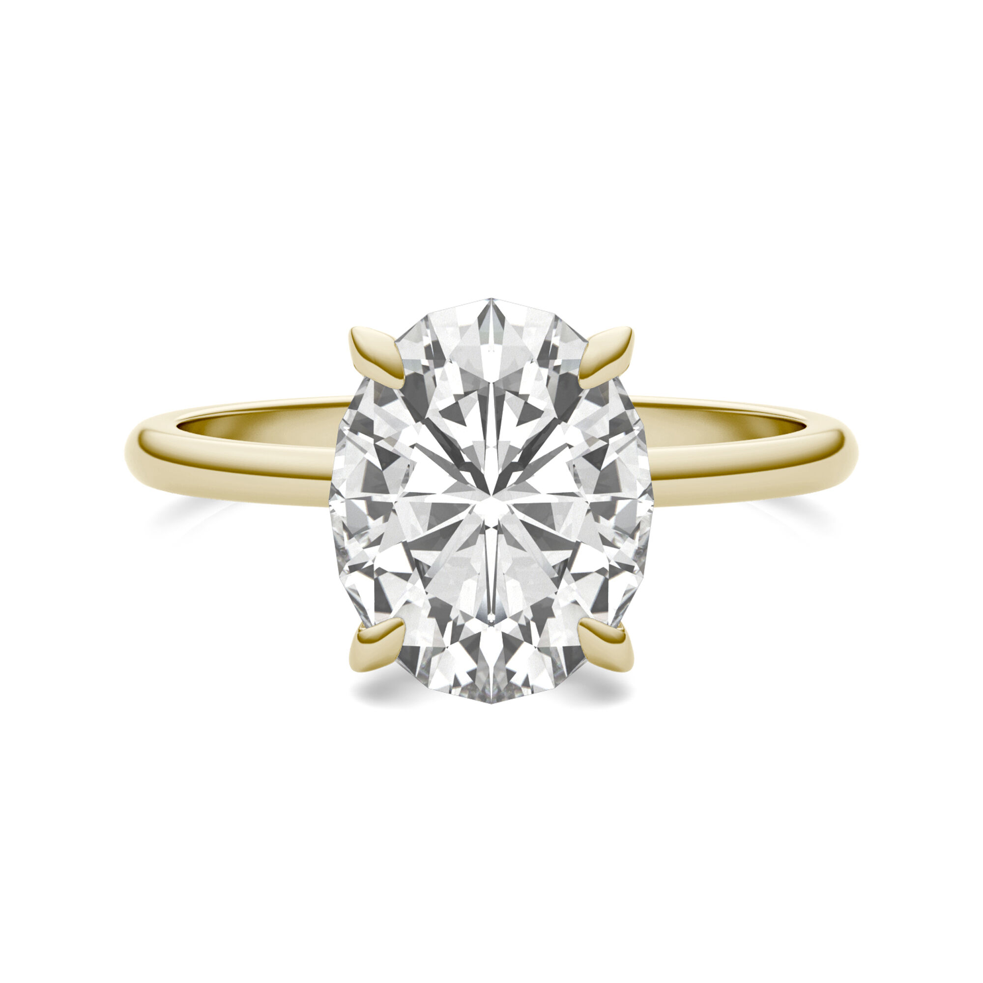 Pompeii3 2ct Solitaire Moissanite Engagement Ring Round Brilliant 14k  Yellow Gold - Size 5 : Target