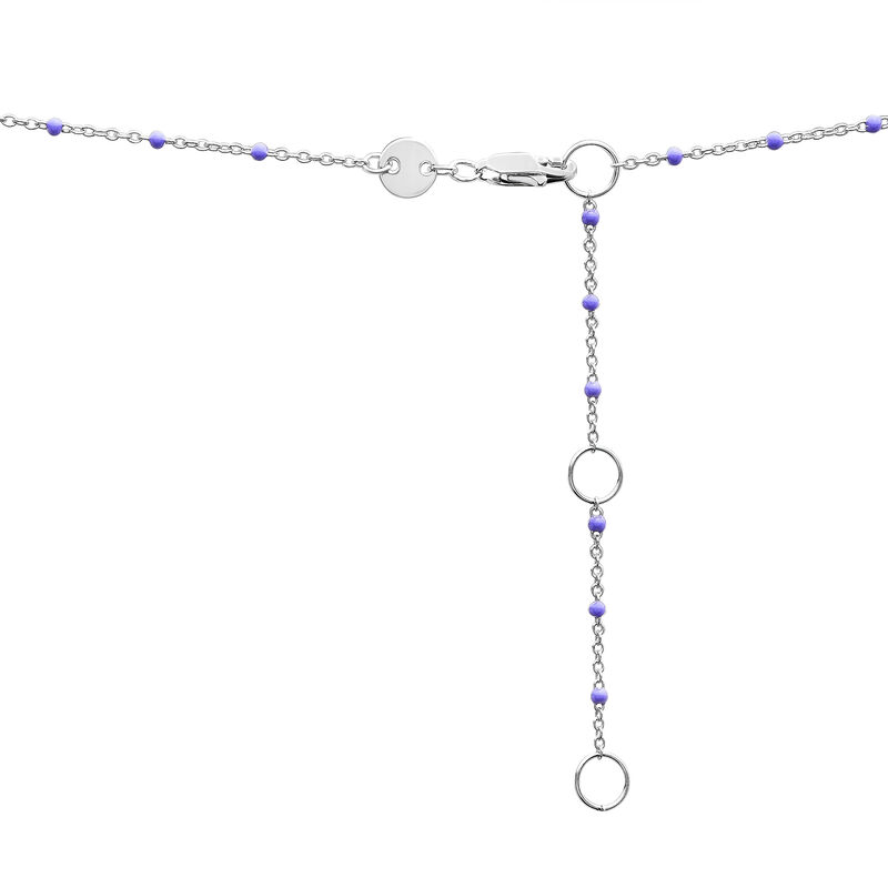 Amethyst and Beaded Enamel Necklace in Sterling Silver
