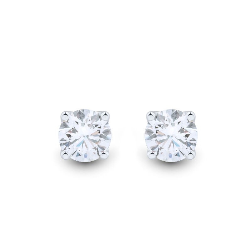 Lab Grown Diamond Round Stud Earrings In 14K White Gold &#40;1/2 ct. tw.&#41;