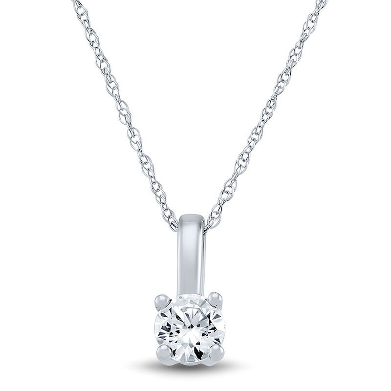 Lab Grown Diamond Solitaire Pendant in 10K White Gold &#40;1/3 ct.&#41;