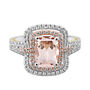 Demi Morganite &amp; Diamond Engagement Ring with Two-Tone Halo in 14K White &amp; Rose Gold &#40;5/8 ct. tw.&#41;