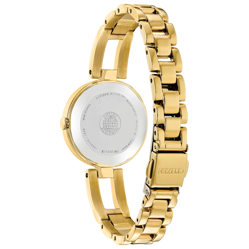 Ladies&rsquo; Diamond Dial Watch in Ion-Plated Yellow Gold-Tone
