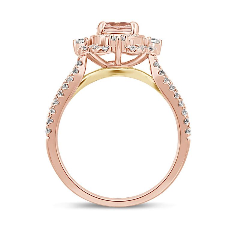 Paulette Morganite &amp; Diamond Engagement Ring in 14K Gold &#40;1/2 ct. tw.&#41; 