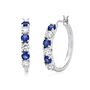 Lab Created Blue &amp; White Sapphire Hoop Earrings in Sterling Silver