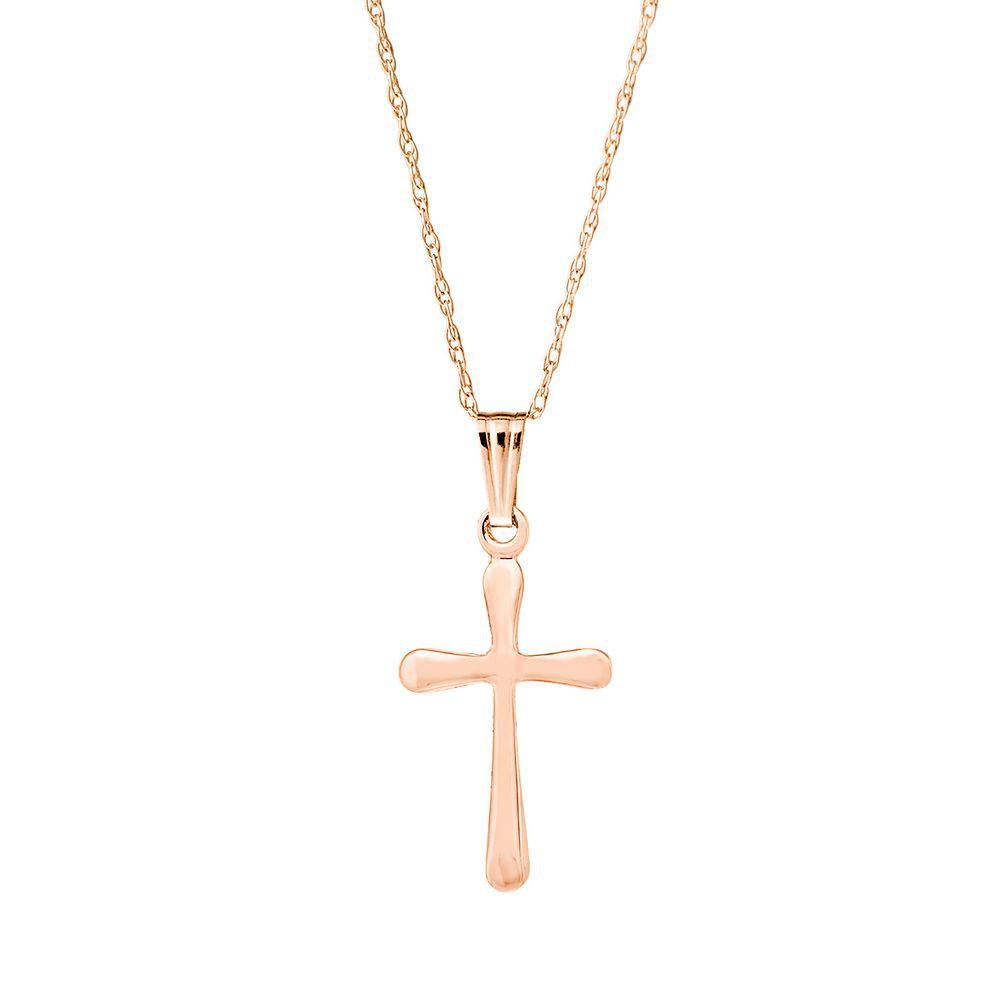 Rose Gold Christening Necklace with Cross & Card Choice | Jewels 4 Girls