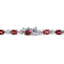 Garnet and Diamond Accent Bracelet in Sterling Silver&nbsp;