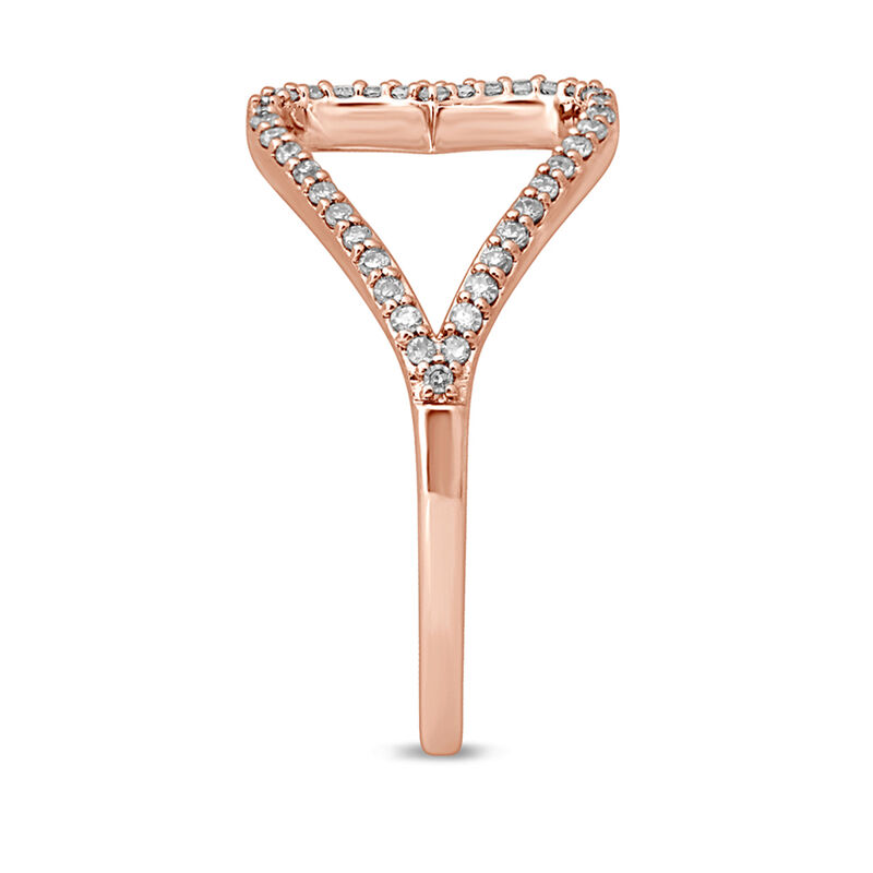 Double Heart Diamond Ring in 10K Rose Gold &#40;1/5 ct. tw.&#41;