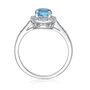 Swiss Blue Topaz &amp; 1/8 ct. tw. Diamond Ring in Sterling Silver