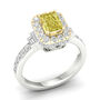 Lab Grown Yellow Diamond Halo Radiant-Cut Engagement Ring in 14K Yellow &amp; White Gold &#40;2 ct. tw.&#41;