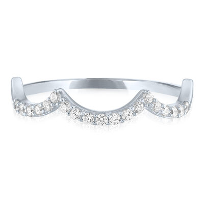Diamond Scalloped Stack Band in 10K White Gold (1/7 ct. tw.)