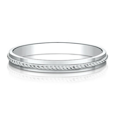 Rope Wedding Band in 14K White Gold