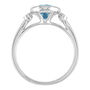 Blue Topaz and Diamond Accent Bezel Ring in 10K White Gold
